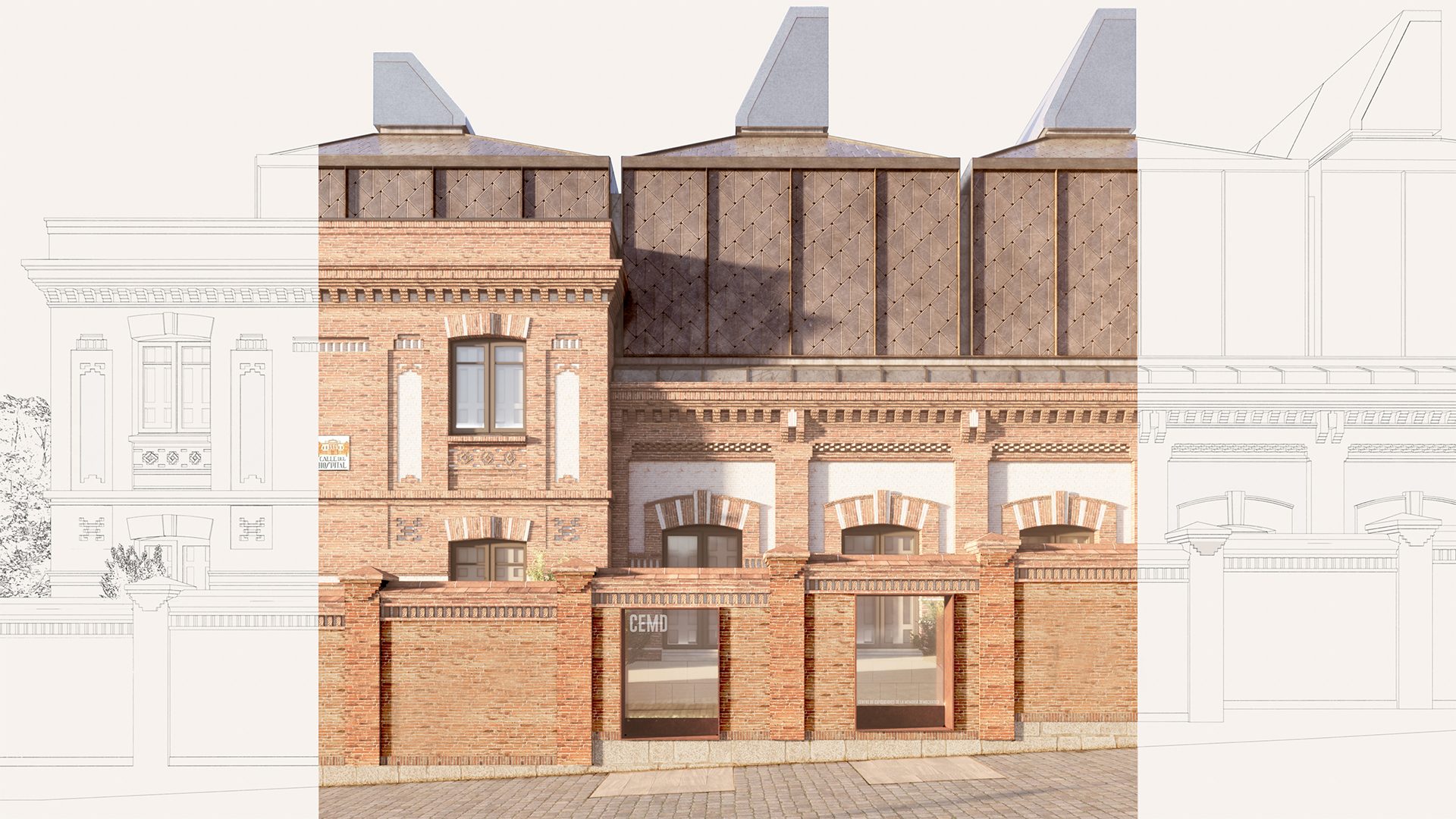 arquitectura-bioclimatica-rehabilitación-cubirta-zinc-exterior-industrial-museo-memoria-democratica-madrid-2025