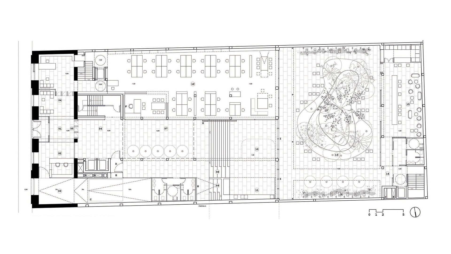 arquitectura-dibujo-planta-acceso-rehabilitación-historico-oficinas-passivhaus-lled-ais-paseo-castellana-19-madrid-sostenibilidad-01